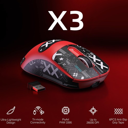 Mouse da gioco leggero wireless 26000 DPI 3 modalità con mouse antiscivolo per PC - Foto 67 di 70