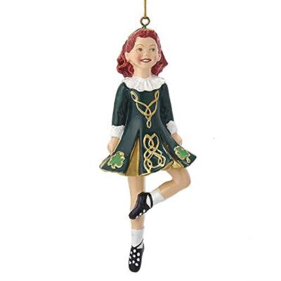 Dancing Irish Girl Ornament W4100 New Irish Step Dancer Christmas Ornament