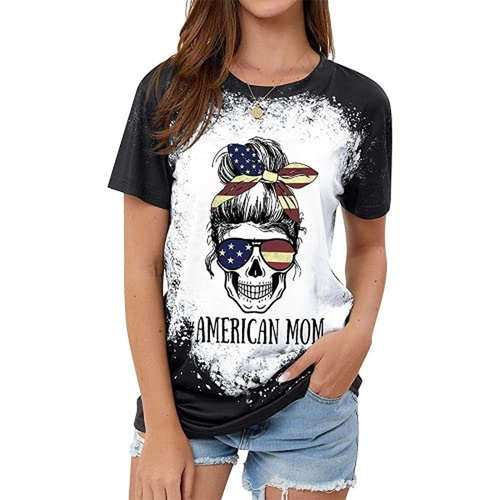 Fashion Skull Army Mom Shirt American 