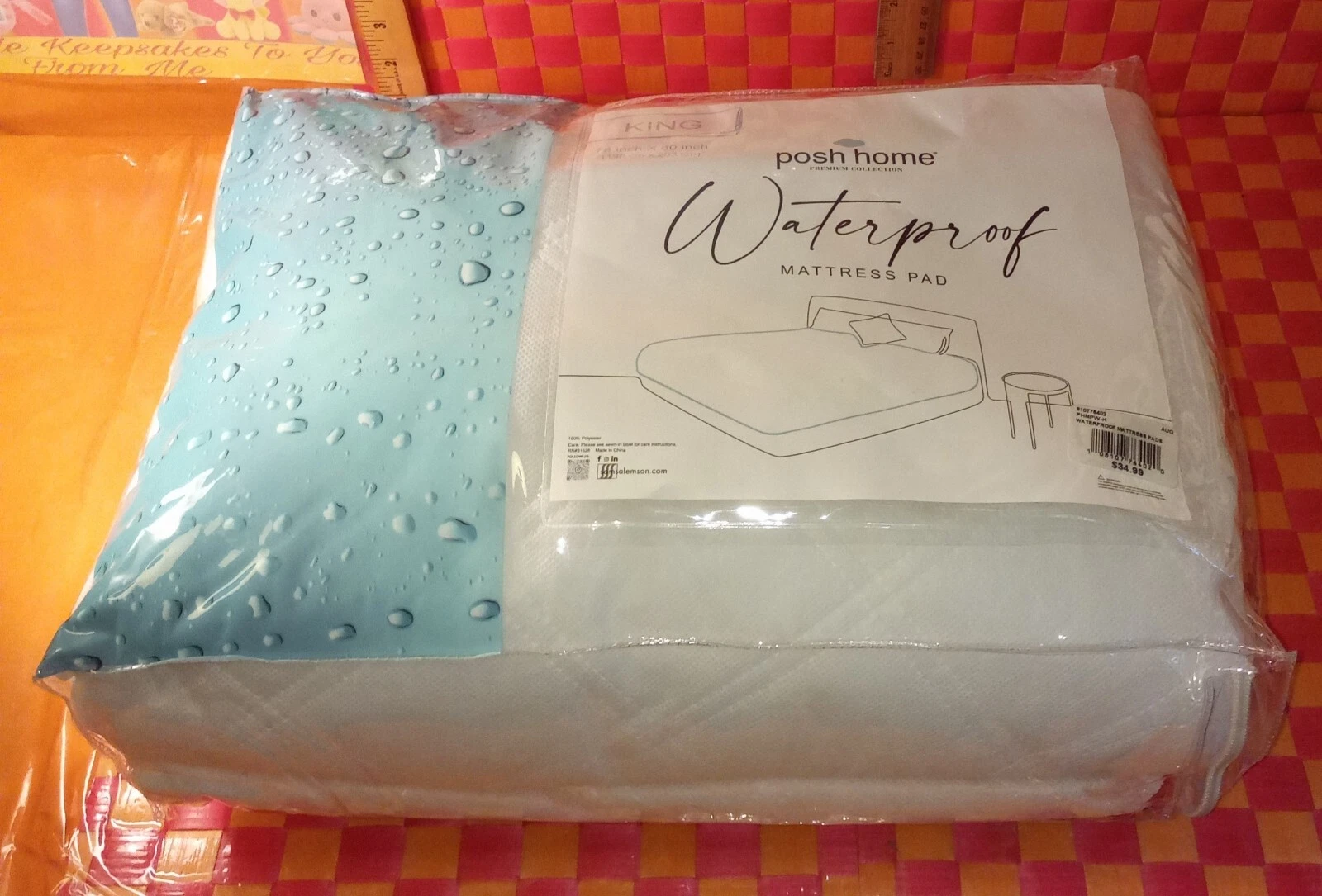 Mattress Pad, King Size, waterproof by POSH Home premium collection, New