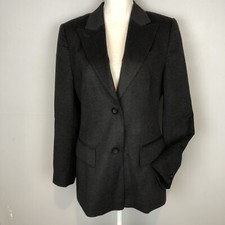 Laurel Charcoal Wool Angora Blazer Jacket Size 40