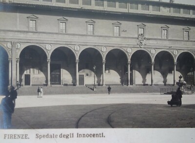 Florence Italy Postcard RPPC  Early 1900s Hospital of Innocents Street View
