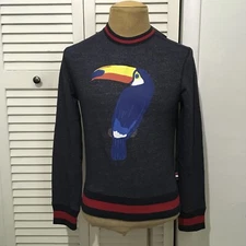 NWT Daniel Cremieux Terry Toucan Sweatshirt Navy Blue Graphic $165 Size XS