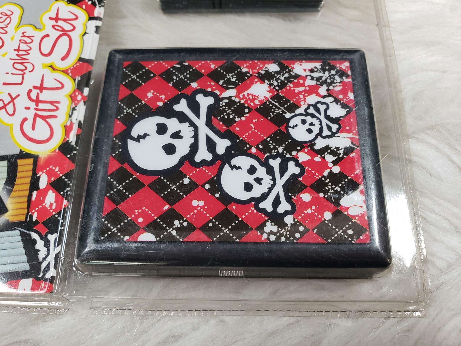 Cigarette Lighter Gift Set - Black, Skull