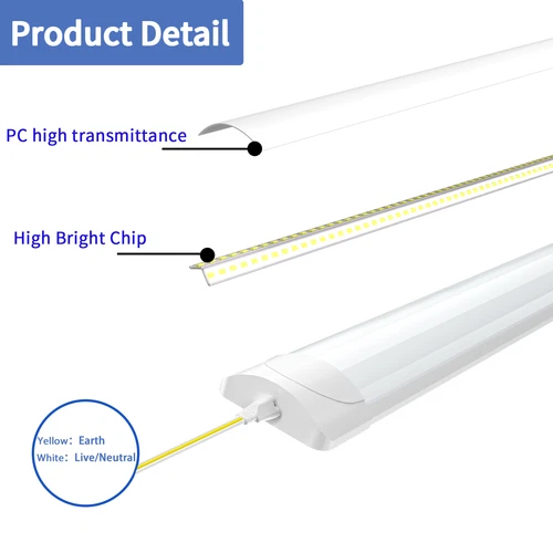 6FT LED Strip Lights Batten Tube Light Office Garage Ceiling Lamp 6500K UK - Picture 3 of 10