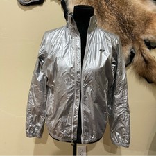 Köppen Silver Windbreaker Futuristic Hidden Zippered Hood Pockets