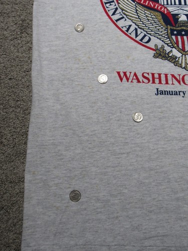 Vtg 1993 CLINTON GORE Gold Glitter Print T-SHIRT Mens XL President Inauguration - Picture 8 of 12