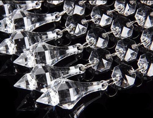 100Pcs Octagona Acrylic Crystal Beads Curtain DIY Garland Strand Shimmer Curtain - Picture 3 of 5