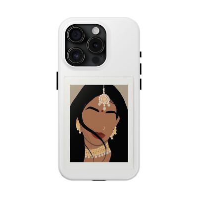 Elegant Tough Phone Cases Featuring Stylish Portrait Art,