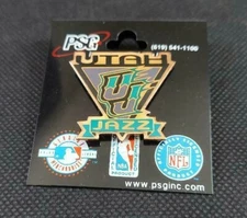NBA Utah Jazz Vintage Pin PSG 1996 Imprinted Products on Original Pincard