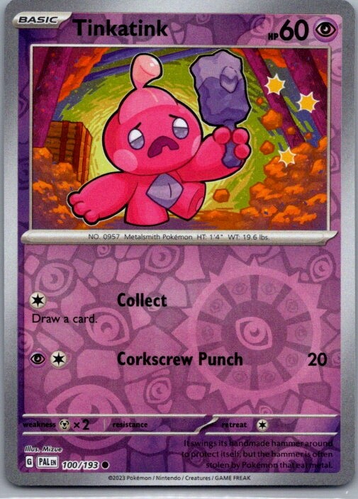 Tinkatink 100/193 Reverse Holo Pokemon Card TCG Cards Collecting
