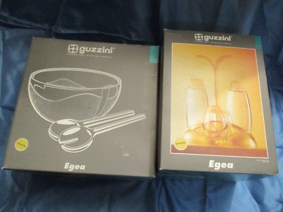 guzzini - Design , Menage  +  Salatschüssel + Besteck  , originalverpackt , TOP