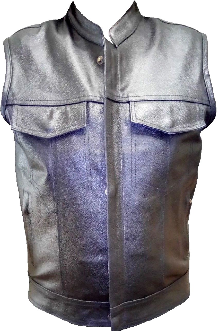 Motorcycle Vest Zipper American Touring Sons of Anarchy Bike Riding Leather Vest