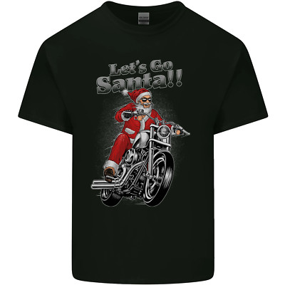 Lets Go Santa Motorrad Motorrad Biker Kinder T-Shirt Jungen Mädchen