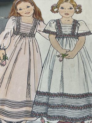 Vintage 1978 Little Vogue 1800 Girls Size 6 Formal Cottagecore Maxi Lace  Dress | eBay