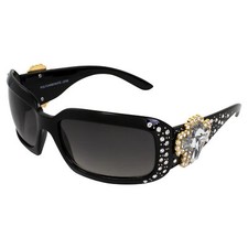 Rodeo Queen La Cruces Women  s Fashion Sunglasses Black Frame w/ Bling