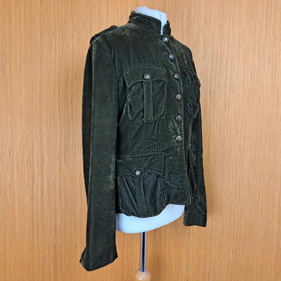 Chaqueta de Terciopelo Paul Smith Militar Caqui Verde UK12 IT44 Blazer Ajustado Y2K PDG01A Foto 4 de 4