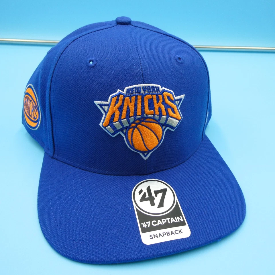 '47 Brand New York Knicks Sombrero Para Hombres Gorra Snapback Capitán Baloncesto NBA Azul Nuevo Foto 3 de 4