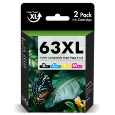63 XL Ink Cartridges for HP 63 OfficeJet 3830 4650 4655 5255 ENVY 4512 4516 4520