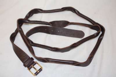 BOTTEGA VENETA Chocolate Brown Leather Double Wrap Belt 85cm 34in  
