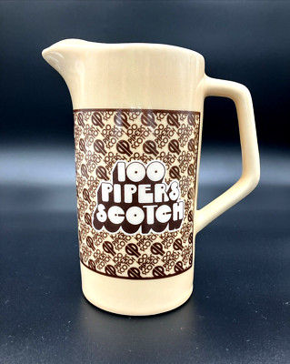 Seagrams 100 Pipers Scotch Whisky 7'' Ceramic Bar Pitcher