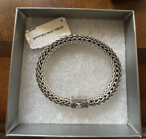 John Hardy Mens Woven Bracelet All 925 Sterling Silver Approximately 72.93 grams - Picture 7 of 14