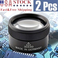 2PCS 40X30 Magnifying Loop Loupe Jewelry Eye Glass Jewelers Magnifier Pocket US