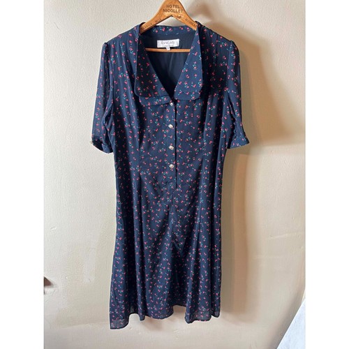 Rore Lady XXL Summer Dress Cherry Print Collared Shirt Dress French Cottagecore