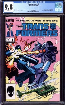 TRANSFORMERS #6 CGC 9.8 WHITE PAGES // MARVEL COMICS 1985