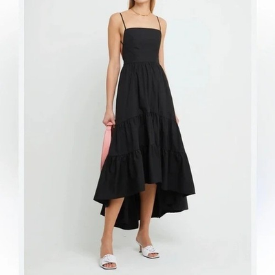 #ad Aqua Women#x27;s Black Dionne High Low Dress Size XL $20.96