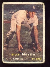 1957 Topps Baseball Card #62 Billy Martin New York Yankees