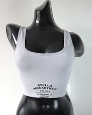 STELLA MCCARTNEY GREY SEAMLESS COTTON TANK TOP VEST CROP TOP BRALETTE S SMALL 8