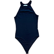 Zara Trafaluc Women's Black Halter Neck Bodysuit Stretch Opaque Solid Size S