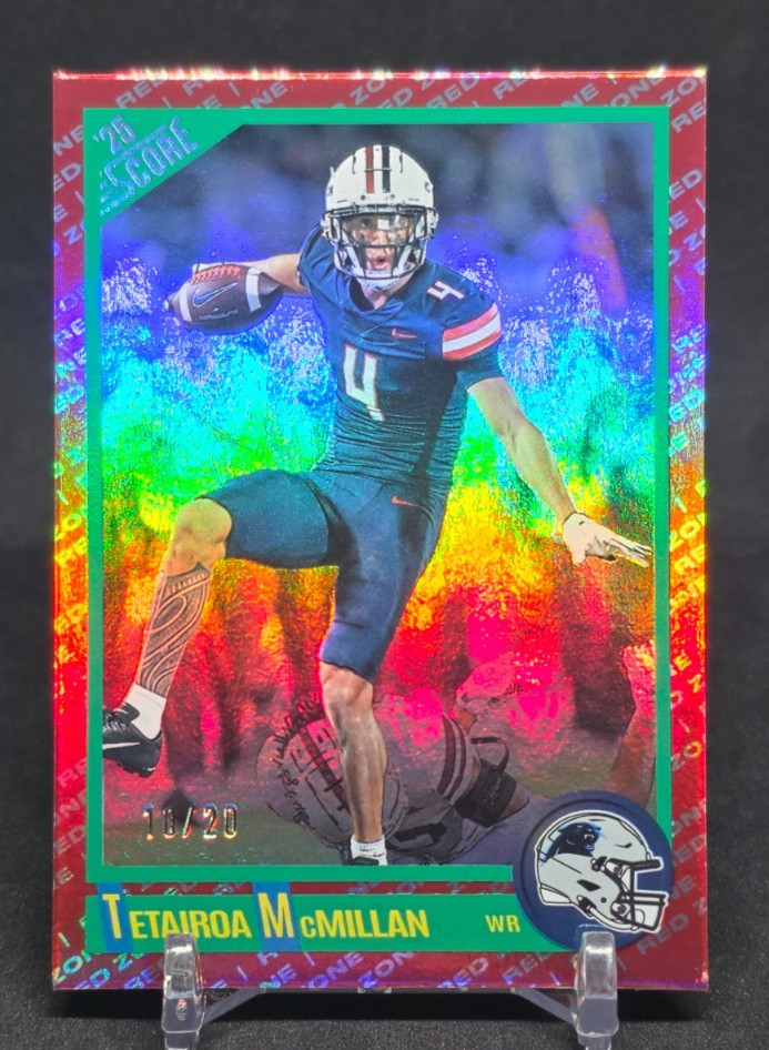 2025 Panini Score Football Tetairoa McMillan Red Zone /20 Anniversary Rookie #3
