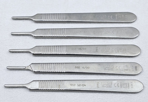 Lot of 5 Pilling 35-2950 #3 Knife Handle 5", Blades 10, 11, 12 & 15, Germany