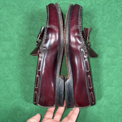 GH Bass Weejuns Tassel Loafers Mens 9.5 D Burgundy Leather  display picture 1