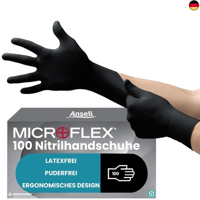 Ansell Microflex 93-732, Vielseitige Nitrilhandschuhe, Einweghandschuhe für 