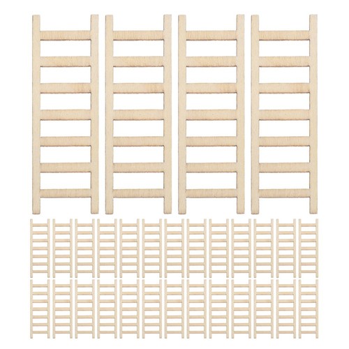 50pcs Mini Garden Ladder: Miniature Wood Ladders Miniature Furniture ...