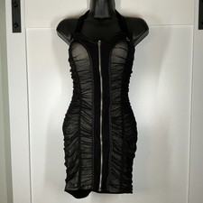 Windsor BodyCon Slip Dress Women Small Black Goth Witchy Whimsigoth Dark Fairy