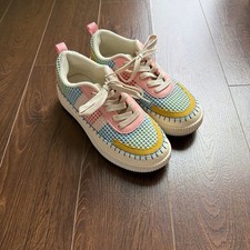 Women s Nicole Miller New York Brita Pastel Knit Sneakers Size 7.5 Pre-Owned