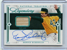 2024 NATIONAL TREASURES #LLS-DE DENNIS ECKERSLEY AUTOGRAPH AUTO BAT #1/1 A'S HOF