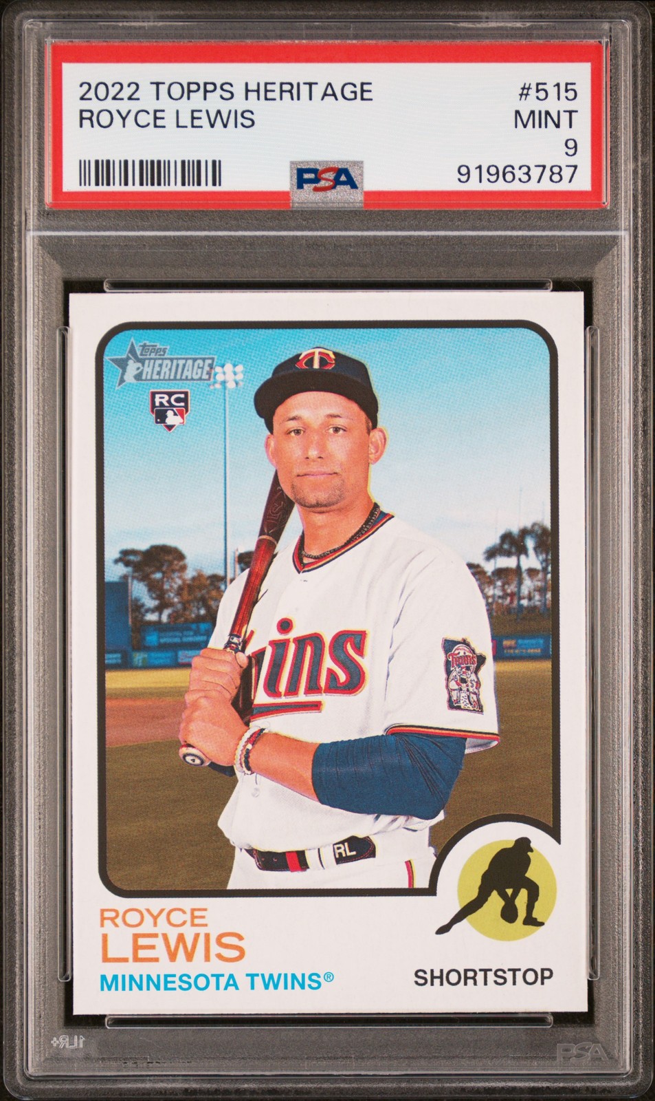 2022 TOPPS HERITAGE #515 ROYCE LEWIS ROOKIE RC PSA 9