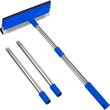 2 in 1 Window Squeegee,Car Window Cleaner Tool with 55" Long Stainless Steel Han
