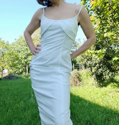 ROTATE Birger Christensen Weißes Designer Kleid Rückenfrei Brautkleid Midi - Bild 1 von 4