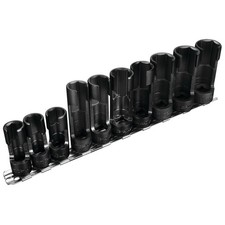 Jegs Flare Nut Socket Set 38 In. Drive Metric 10-piece