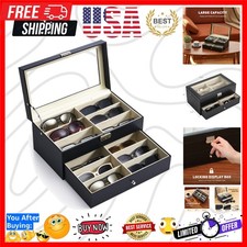 Sunglasses Organizer with 12 Slots, Multiple Eyeglasses Eyewear Display Case ...