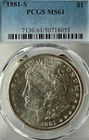 1881-S MS61 PCGS San Francisco Mint Morgan Silver Dollar