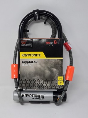 Kryptonite KryptoLok Bike U-Lock Cable Keyed 9 x 4'' Lock  4' Cable