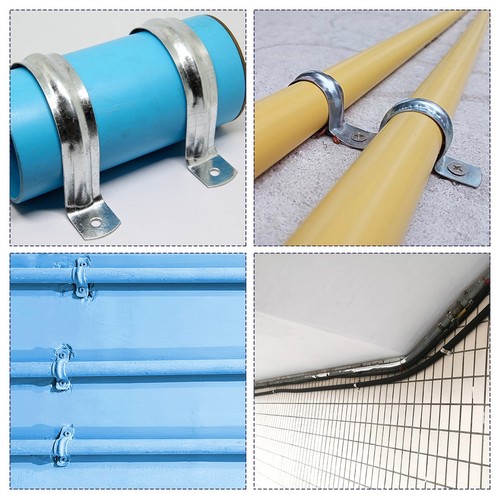 10mm Rigida Tubazione Cinturino,2 Fori Tubo Cinturini 201 Acciaio Inox 45pz - Foto 5 di 5