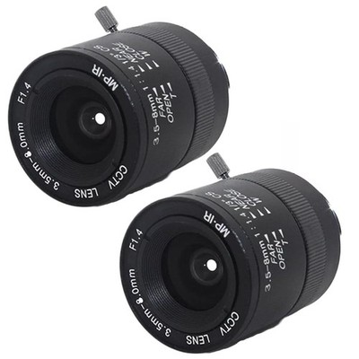2 Pieces Manual IRIS 3.5-8mm C Mount Lens for Camera Industrial